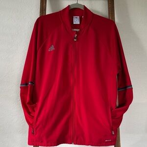 adidas Men’s Red Full-Zip Performance Jacket with Reflective Accents